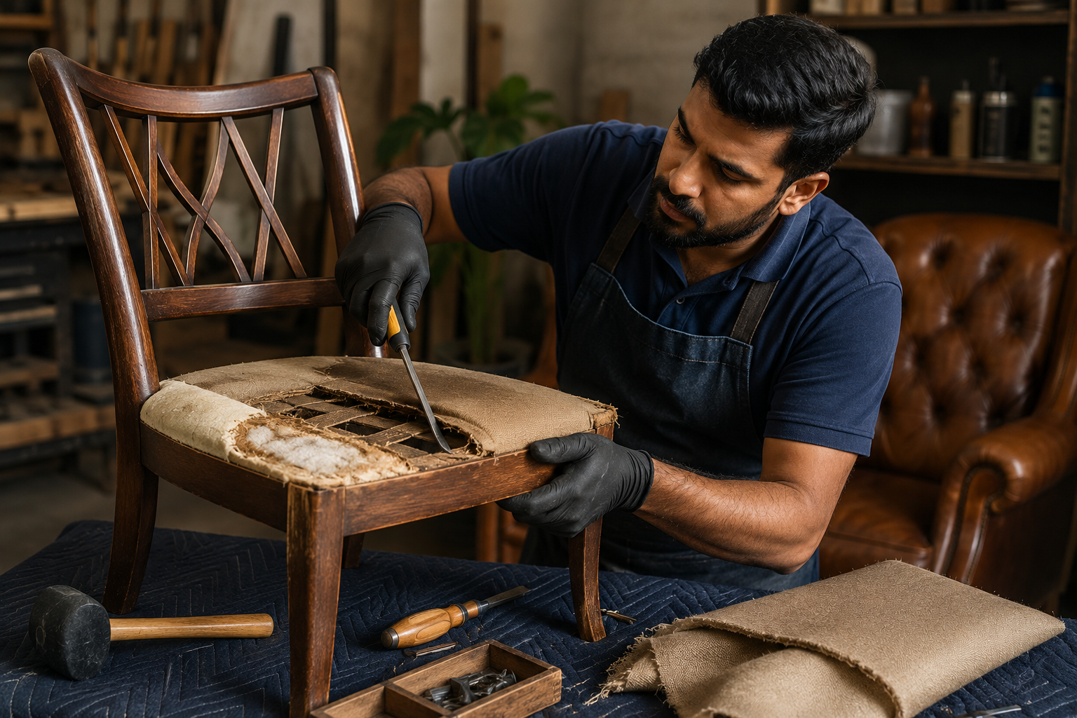 Furniture repair workshop